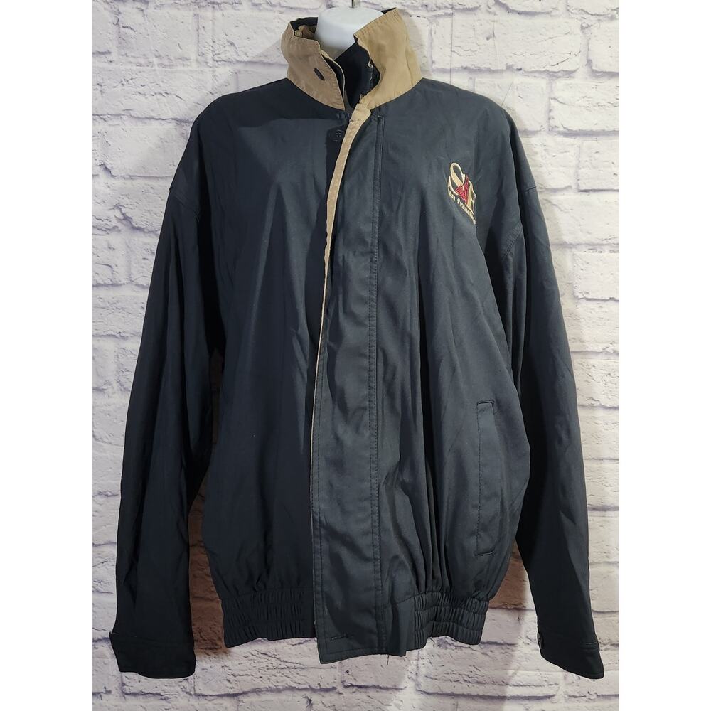 Sports Blue Tan San Francisco Embroidered Windbreaker Jacket Small Lightweight